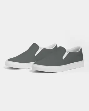 Dark Green Gray Slip-On Canvas Sneakers | Women's | Dark Pale Green Gray | C10M0Y10K80