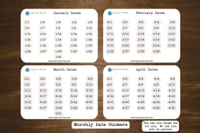 Date Stickers Without Year