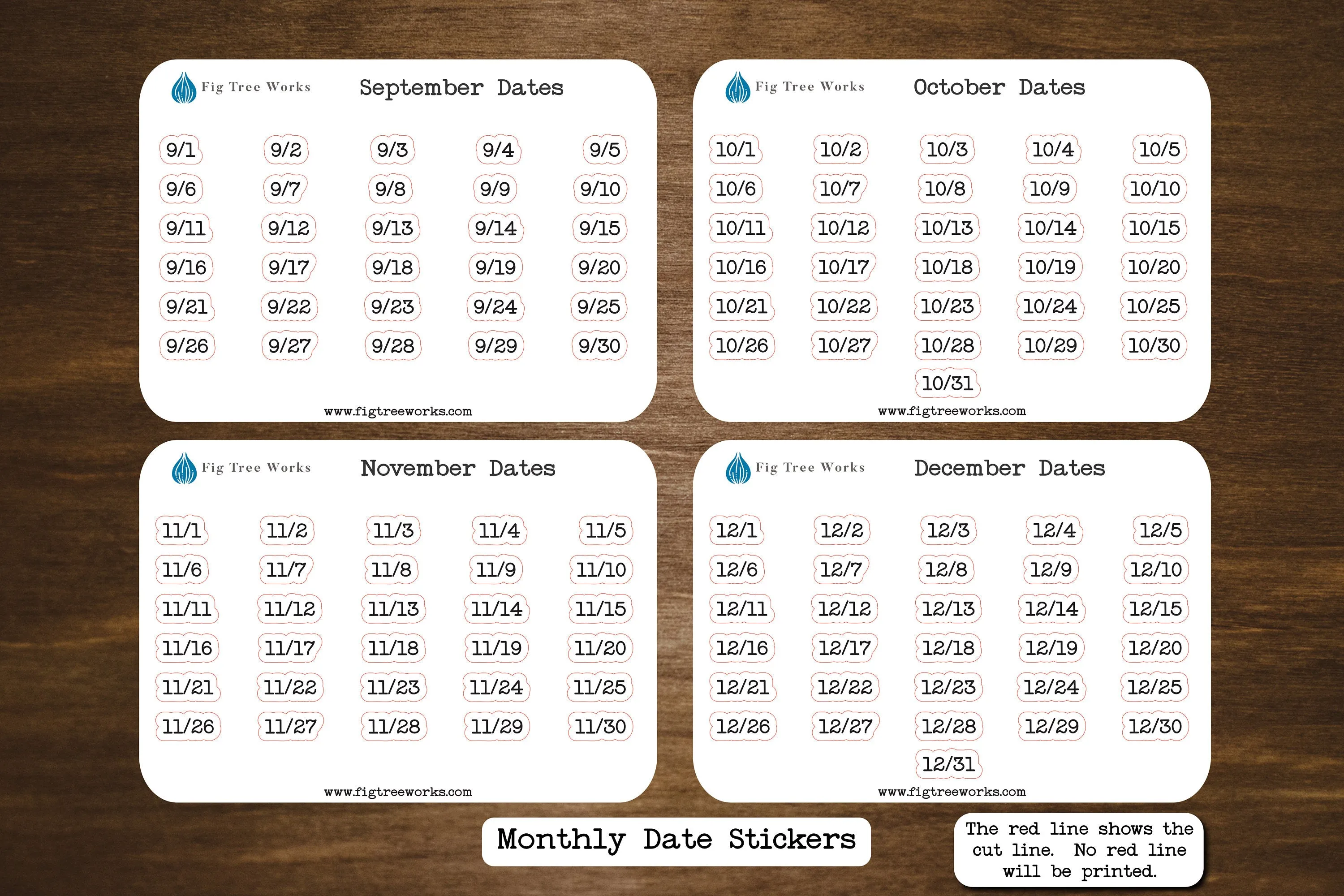 Date Stickers Without Year