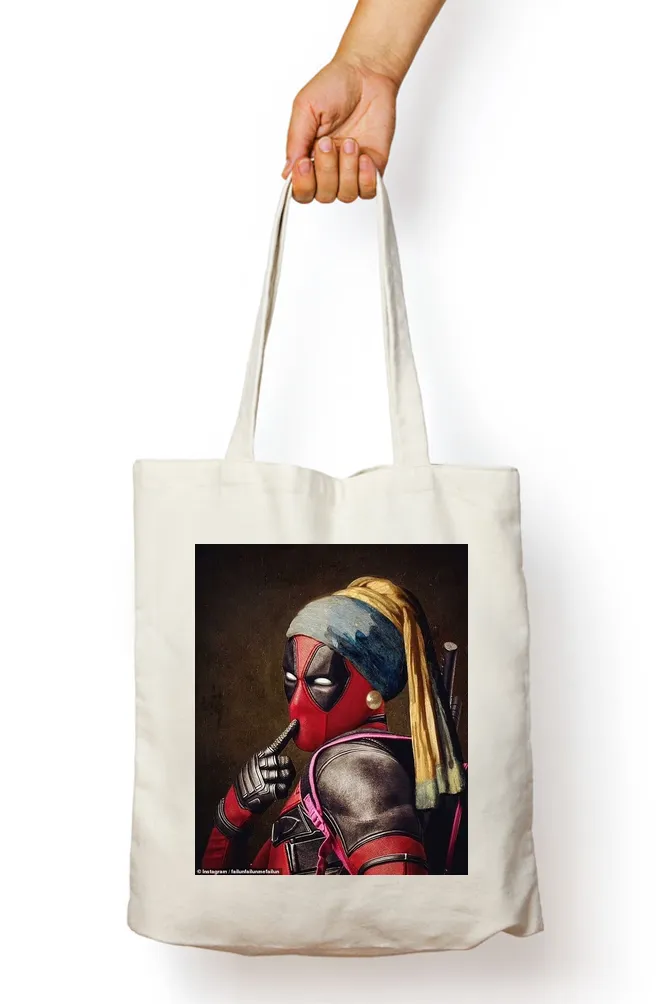 Deadpool with the Pearl Earring Tote Bag