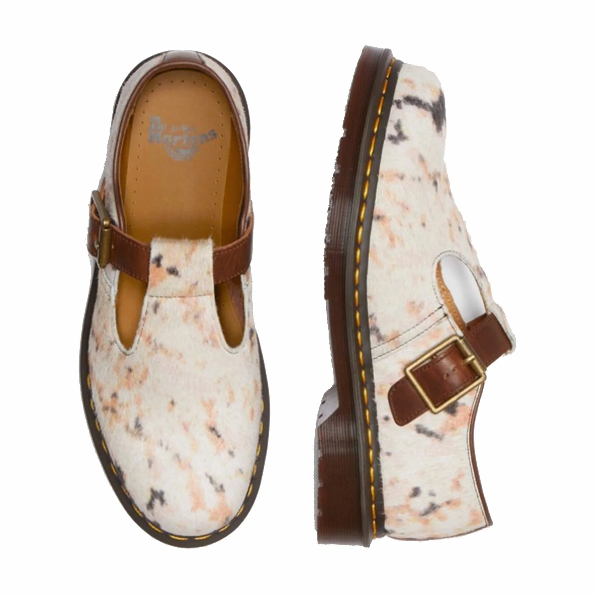 Dr. Martens T-Bar Hair On   Orleans (Multi Abstract/Butterscotch)