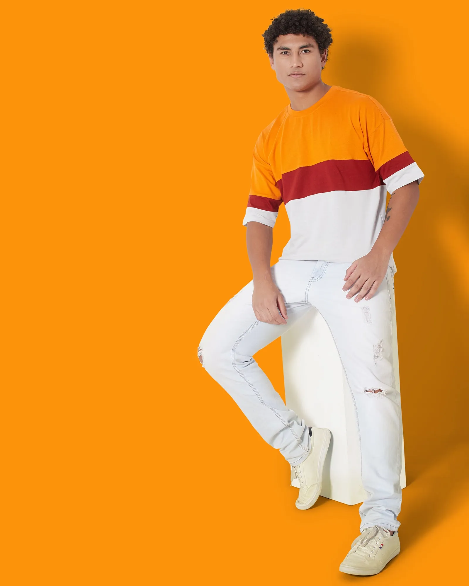 Drop Shoulder Crew Neck: Sunset Saga