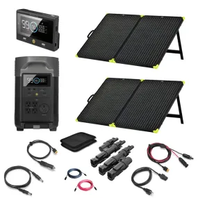 EcoFlow DELTA Pro 3.6kWh / 3.6kWh    200W 12V Folding Solar Panels | 5-Year Warranty | Total Solar Kit