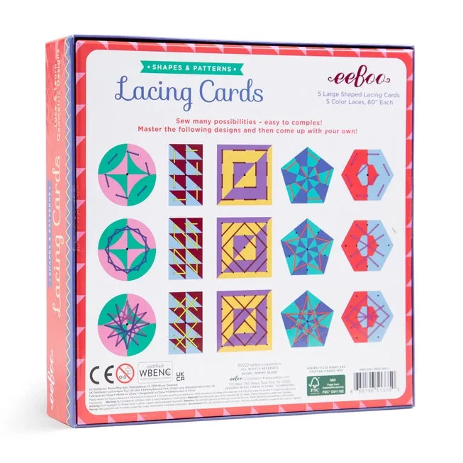 eeBoo Shapes & Patterns Lacing Cards