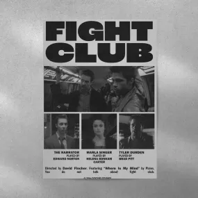 Fight Club Pop Culture Aesthetic Metal Poster