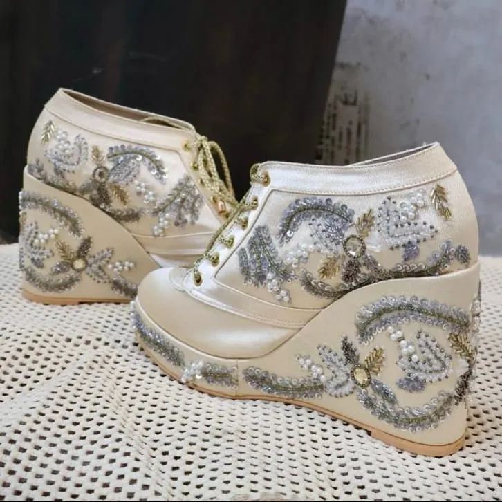 Gold Customizable Sneaker Wedges | Tiesta