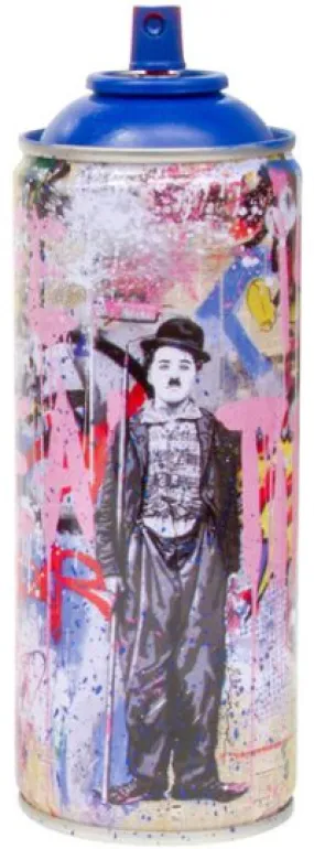 Gold Rush Blue Spray Paint Can Sculpture by Mr Brainwash- Thierry Guetta