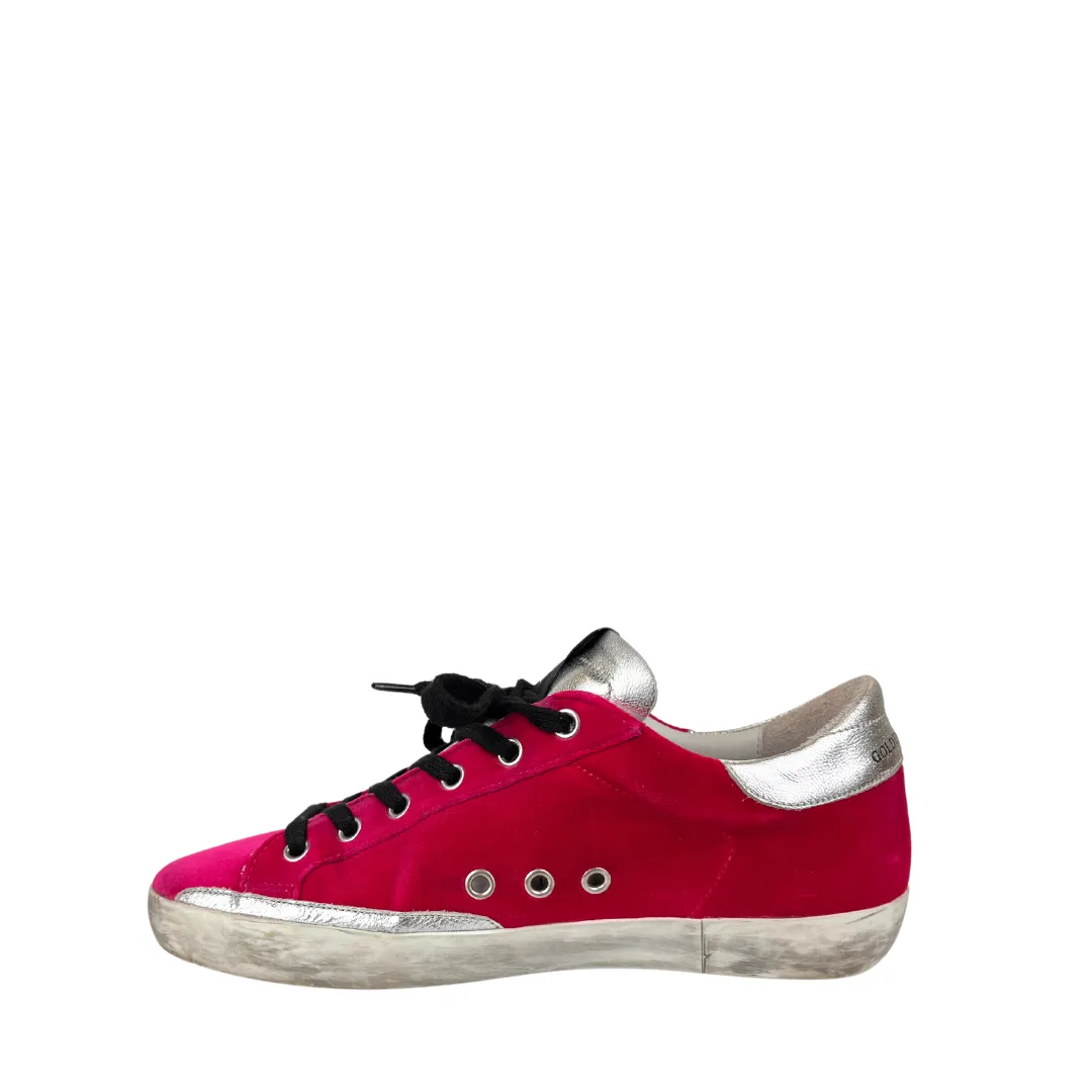 Golden Goose Magenta Velvet All Star Sneakers - Size 37