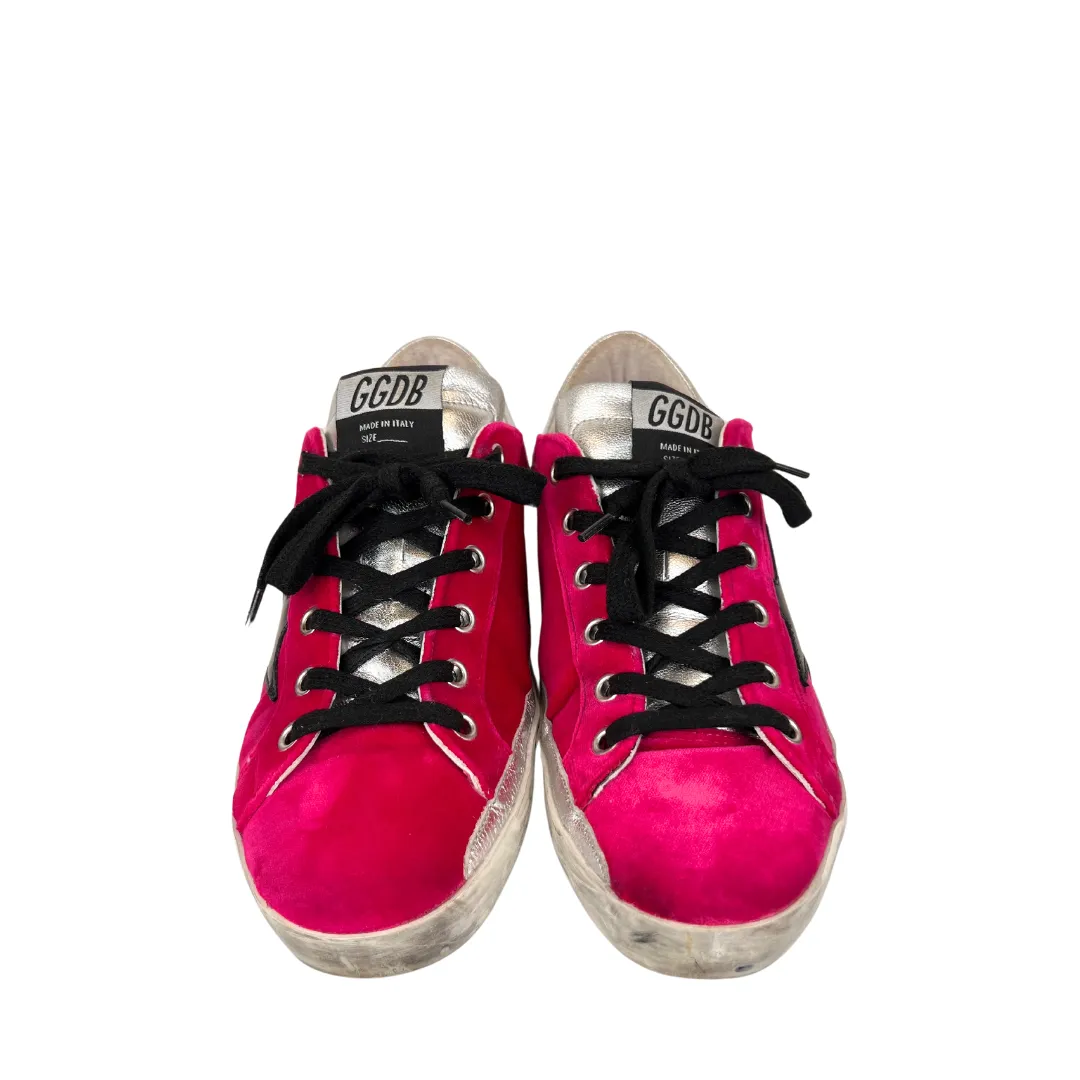 Golden Goose Magenta Velvet All Star Sneakers - Size 37