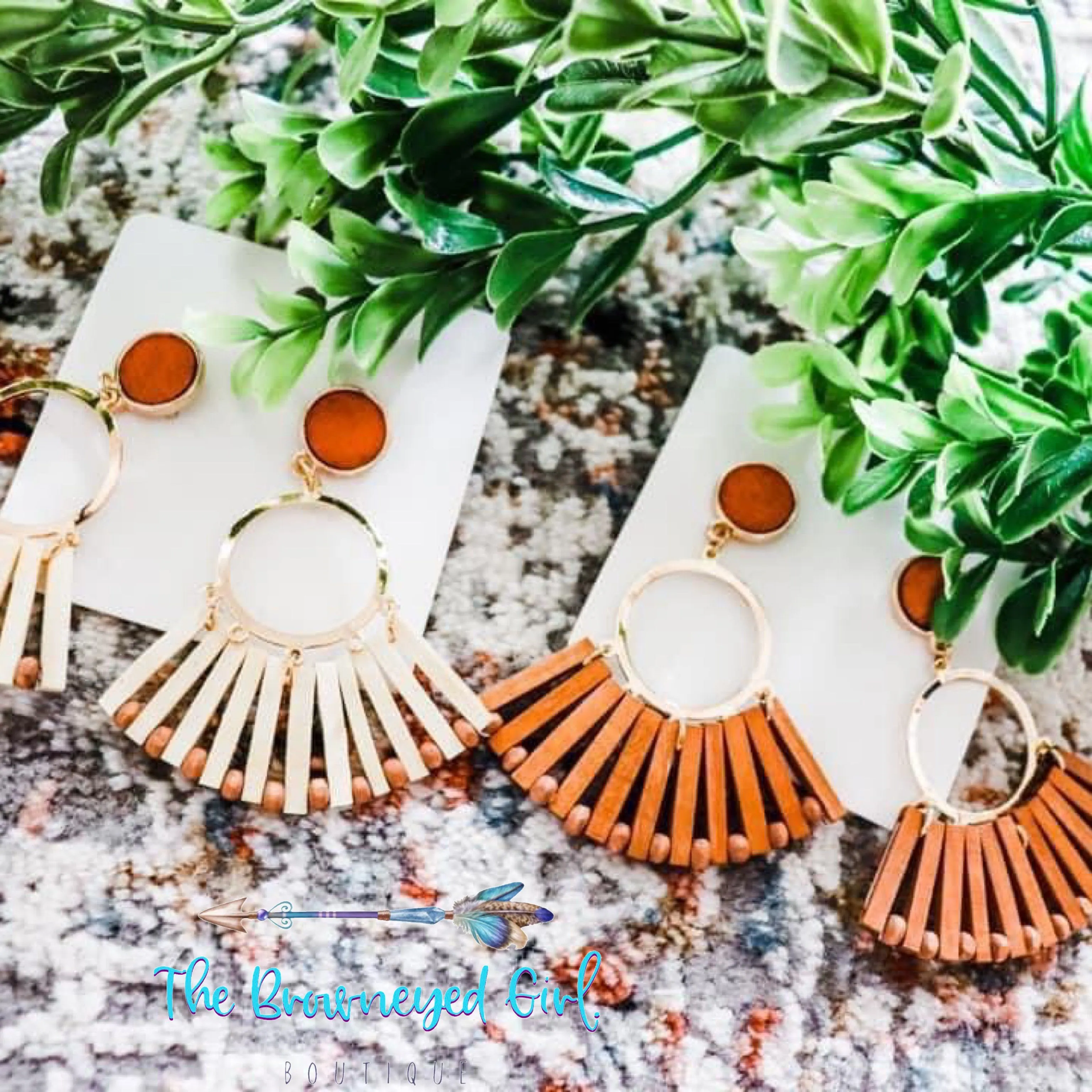 Journey Boho Wooden Fan Earring