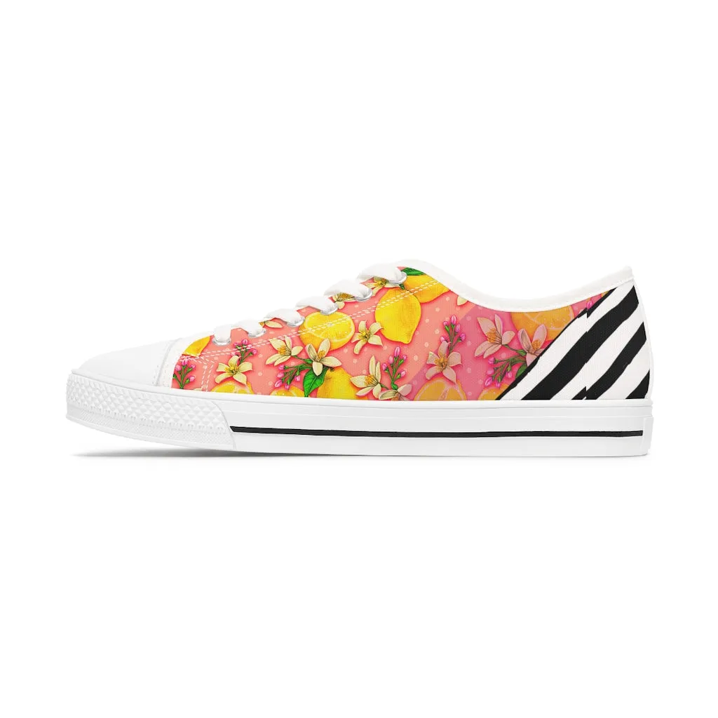 Lemon abstract Women's Low Top Sneakers