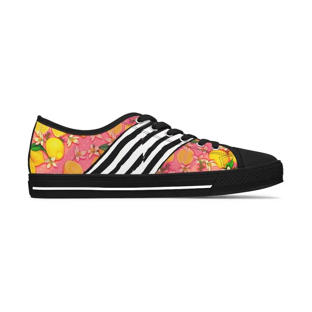 Lemon abstract Women's Low Top Sneakers