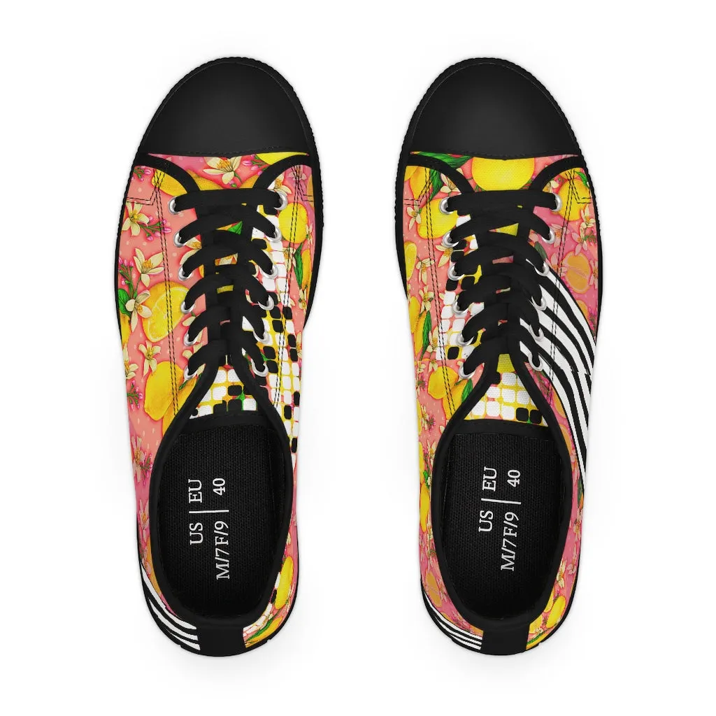 Lemon abstract Women's Low Top Sneakers