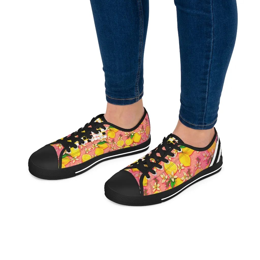 Lemon abstract Women's Low Top Sneakers