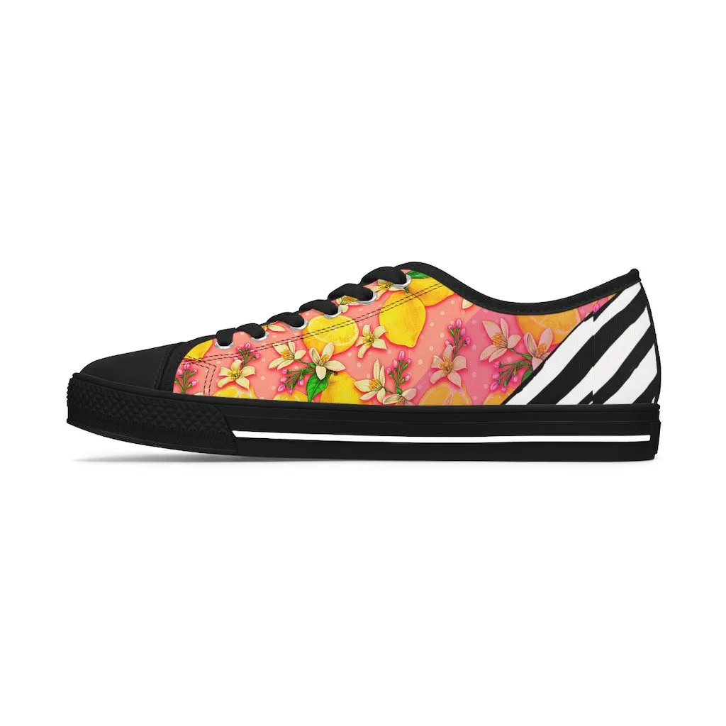 Lemon abstract Women's Low Top Sneakers