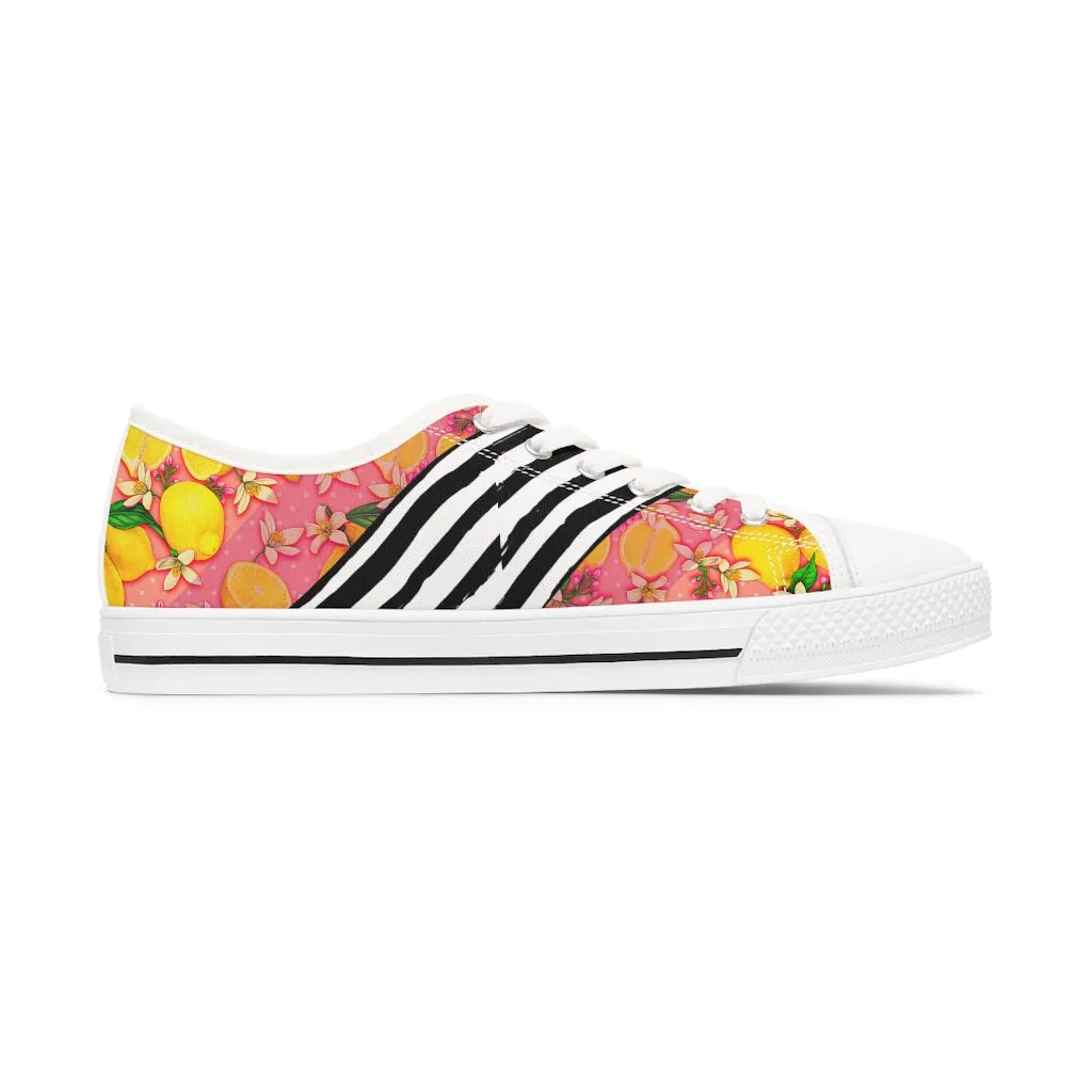 Lemon abstract Women's Low Top Sneakers