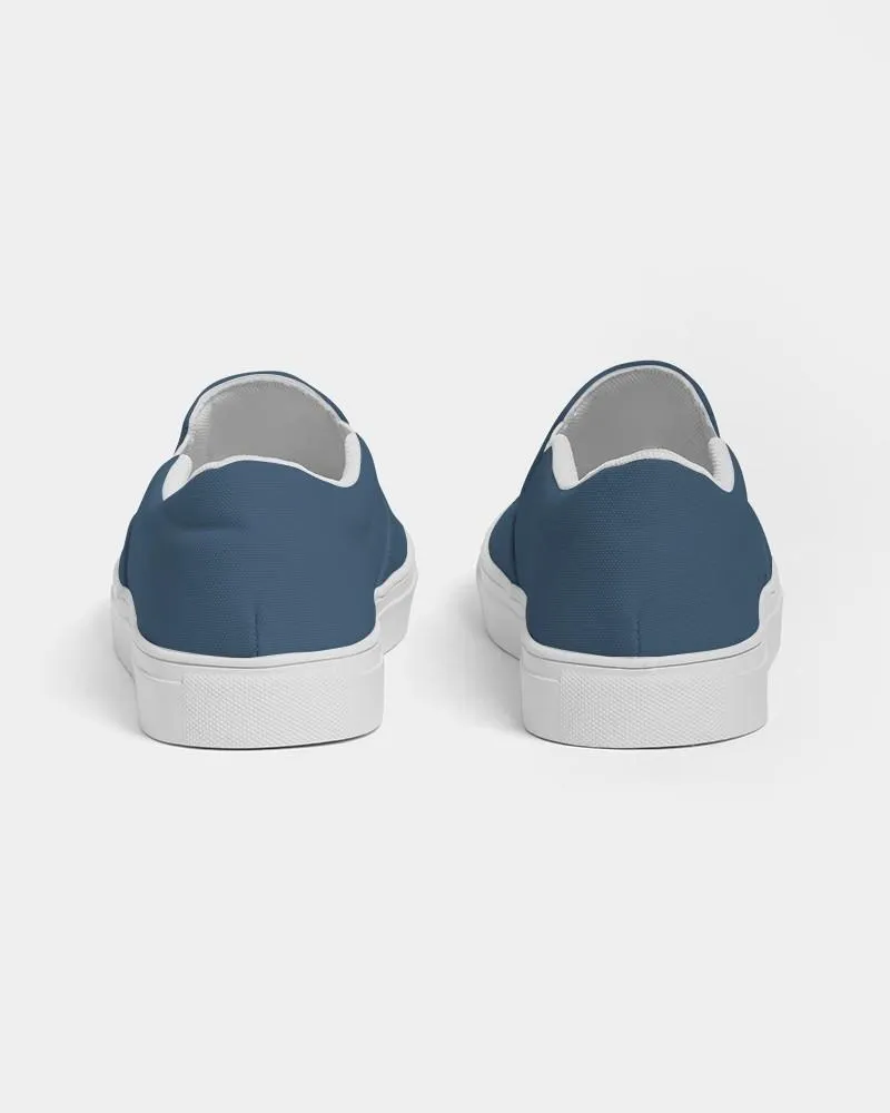 Medium Dark Blue Slip-On Canvas Sneakers | Women's | Medium Dark Pastel Blue | C60M30Y0K60