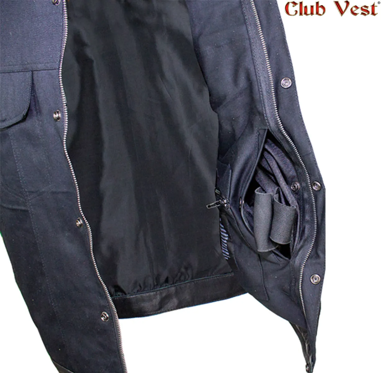 Men's Denim Conceal Carry Pocket With Side Laces By Club Vest