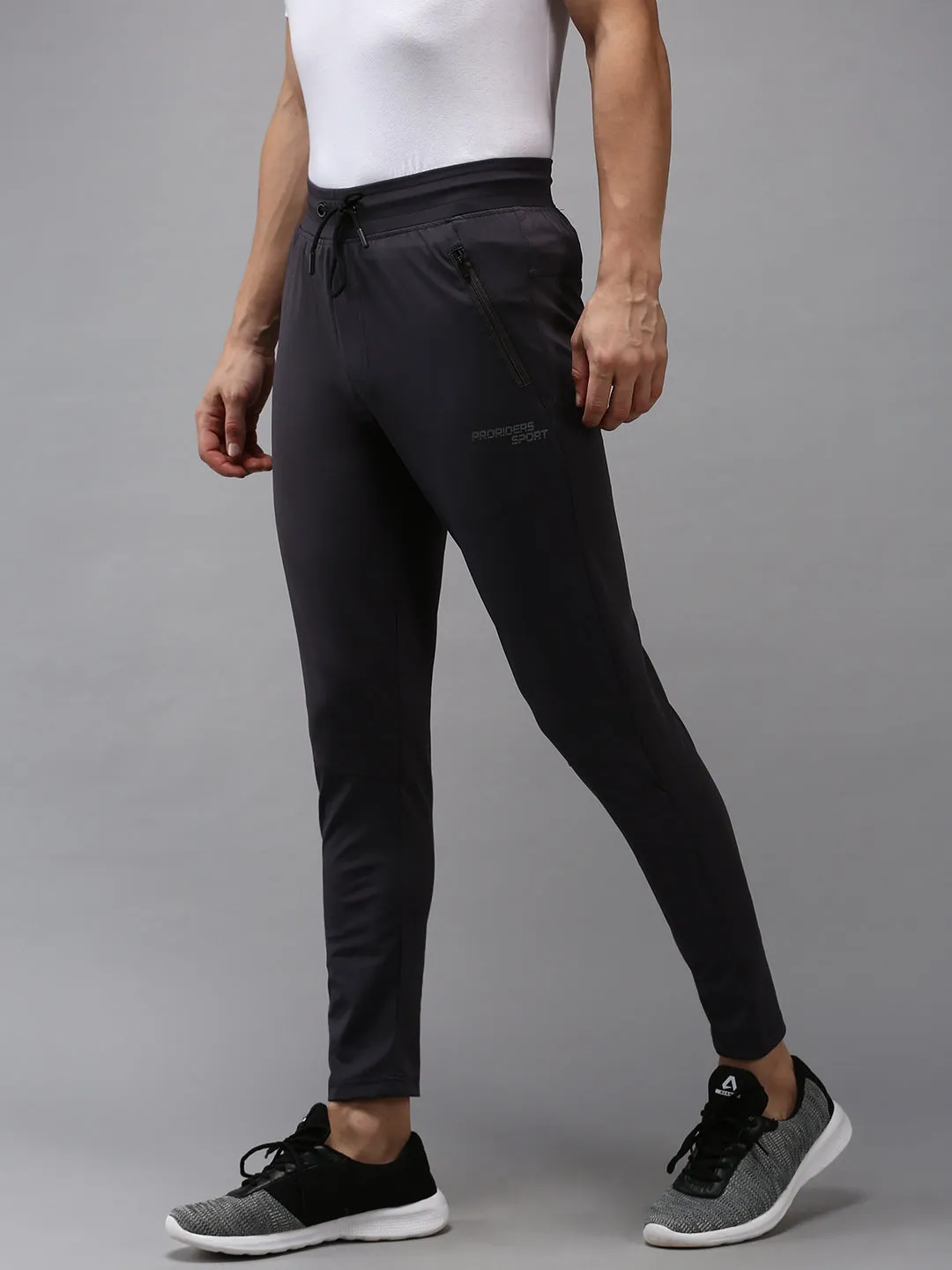 Men's Grey Solid Track Pant