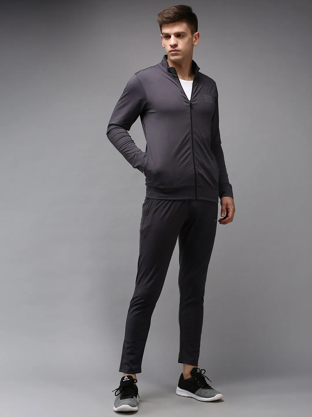 Men's Grey Solid Track Pant