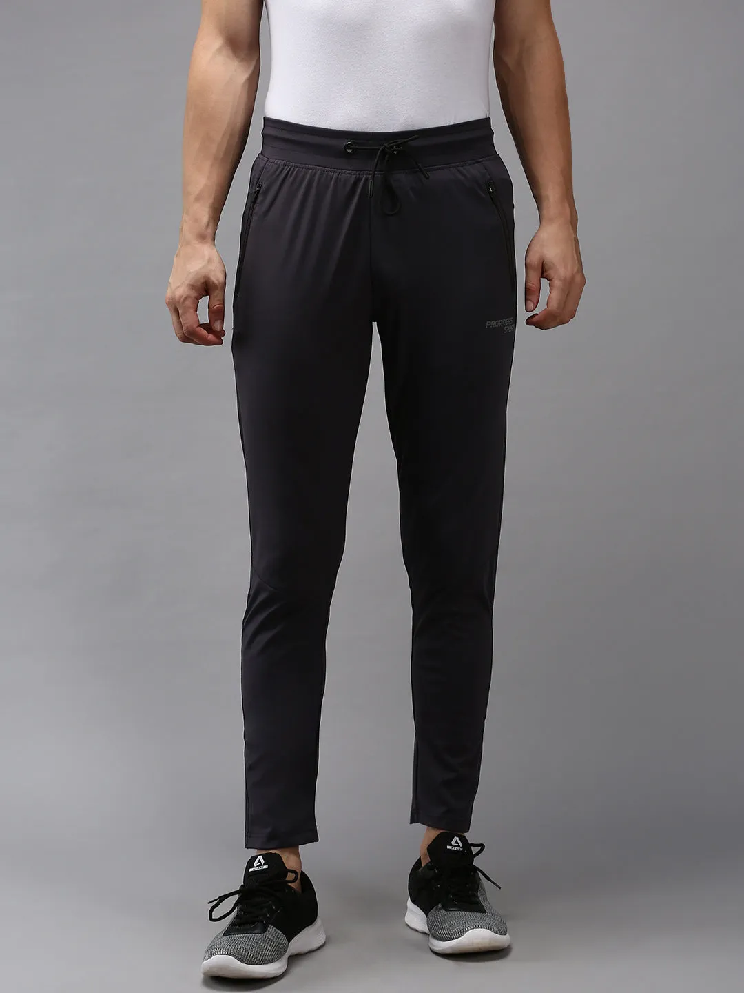 Men's Grey Solid Track Pant