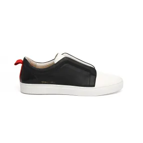 Men's Meister Black White Red Leather Low Tops 04384-990