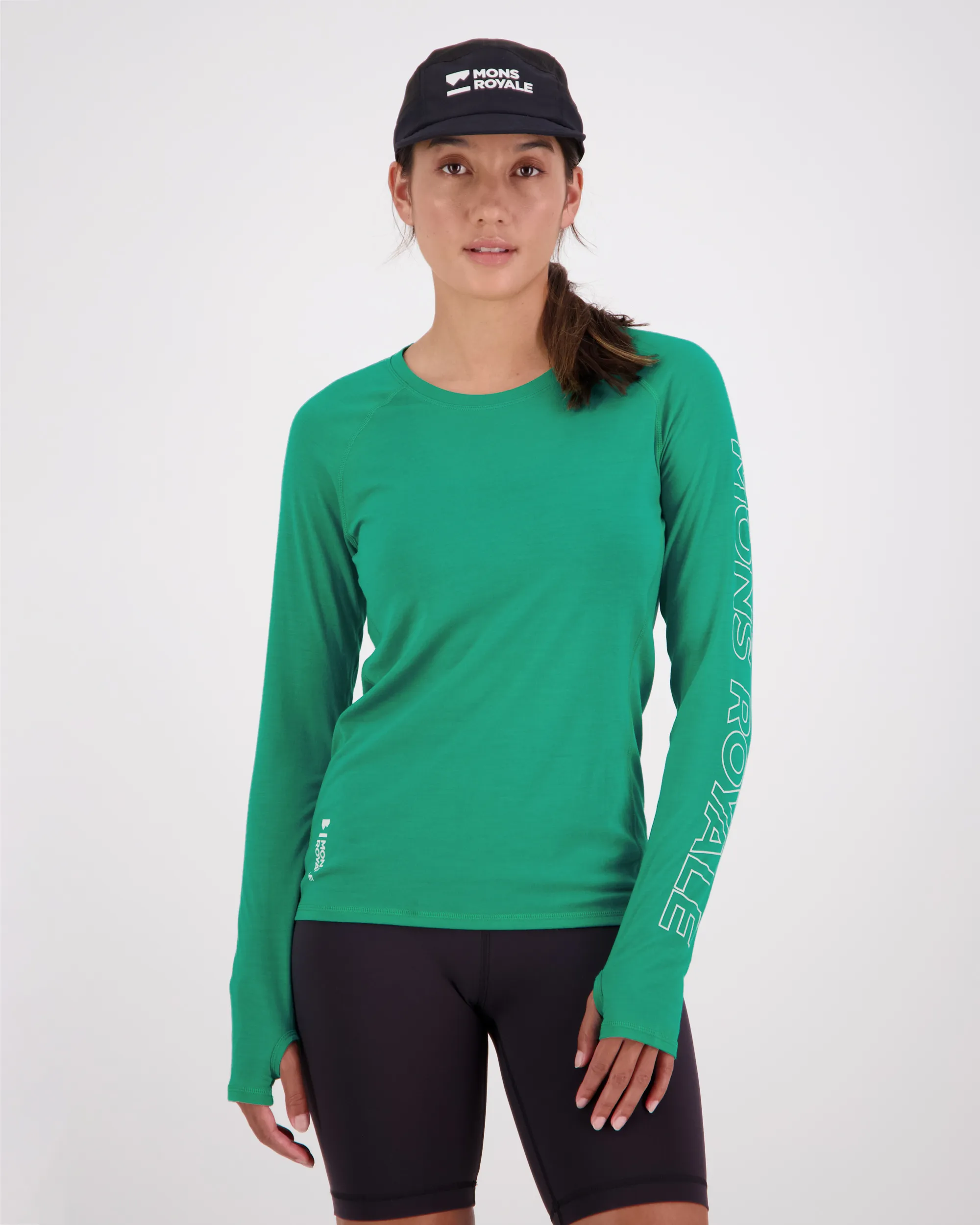 Mons Royale Women&#x27;s Bella Tech Long Sleeve Pop Green | Buy Mons Royale Women&#x27;s Bella Tech Long Sleeve Pop Green here | Outnorth