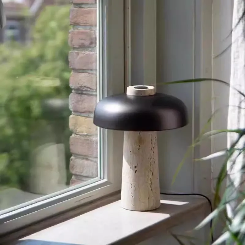 Mushroom Stone Base Table Lamp