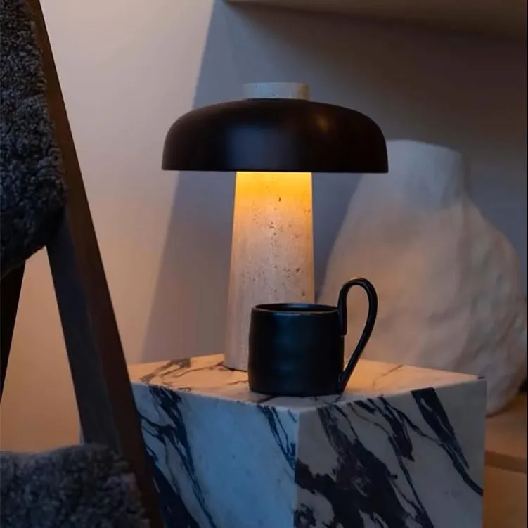 Mushroom Stone Base Table Lamp