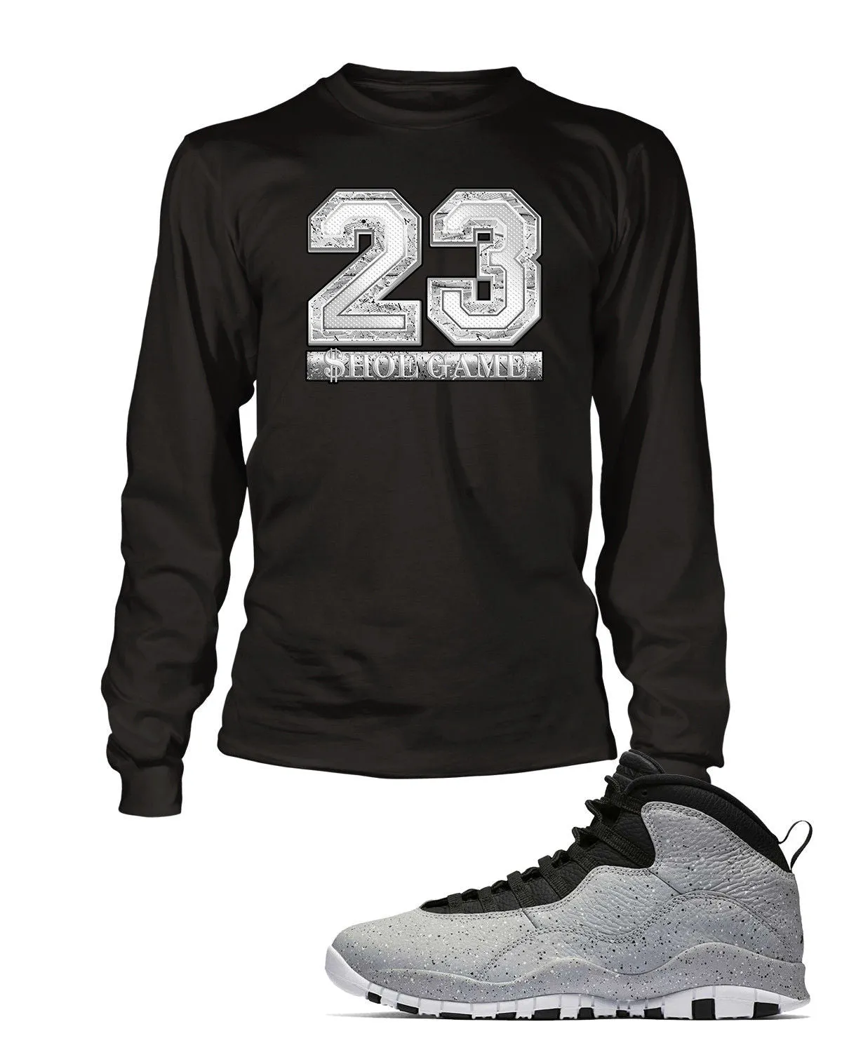 New 23 Graphic T Shirt to Match Retro Air Jordan 10 Light Smoke Shoe