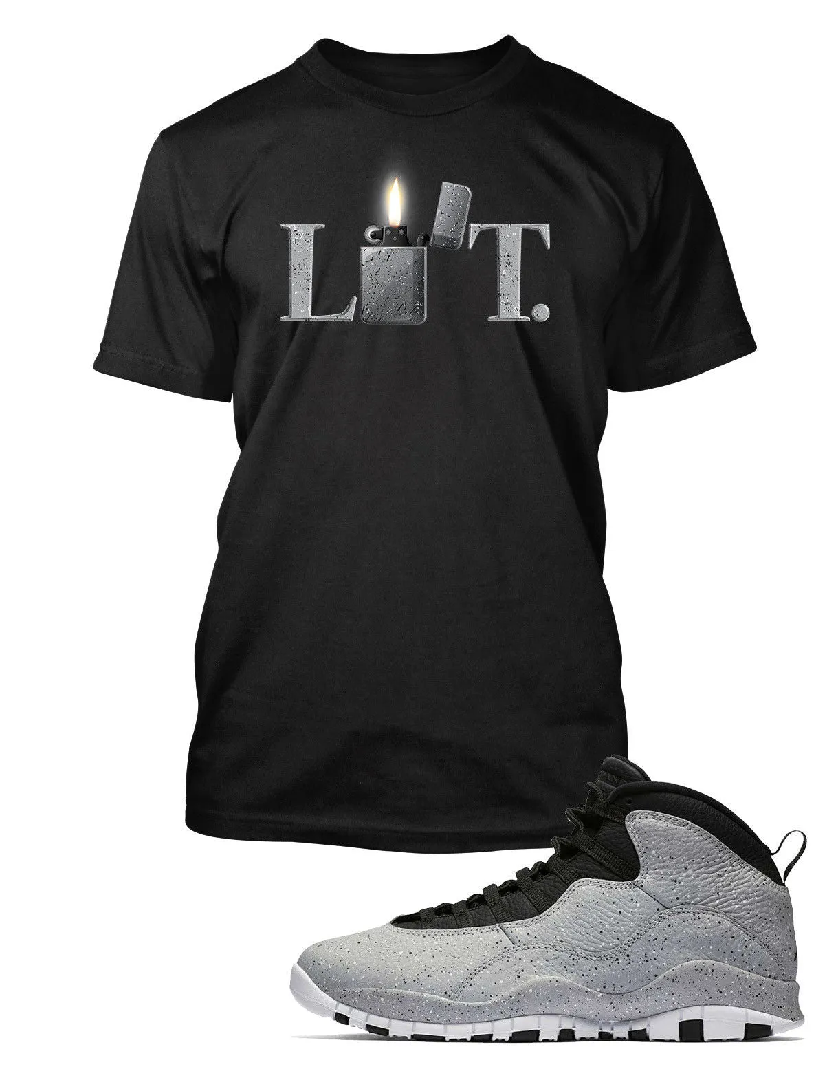 New Lit Graphic T Shirt to Match Air Jordan 10 Retro Light Smoke Shoe