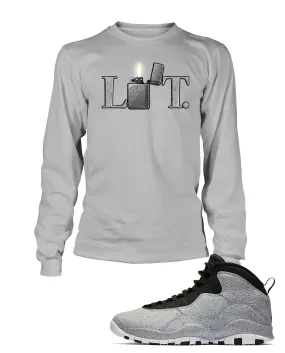 New Lit Graphic T Shirt to Match Retro Air Jordan 10 Light Smoke Shoe