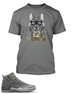 New Wolf, Never Trust No One Graphic T Shirt to Match Retro Air Jordan 12 Shoe