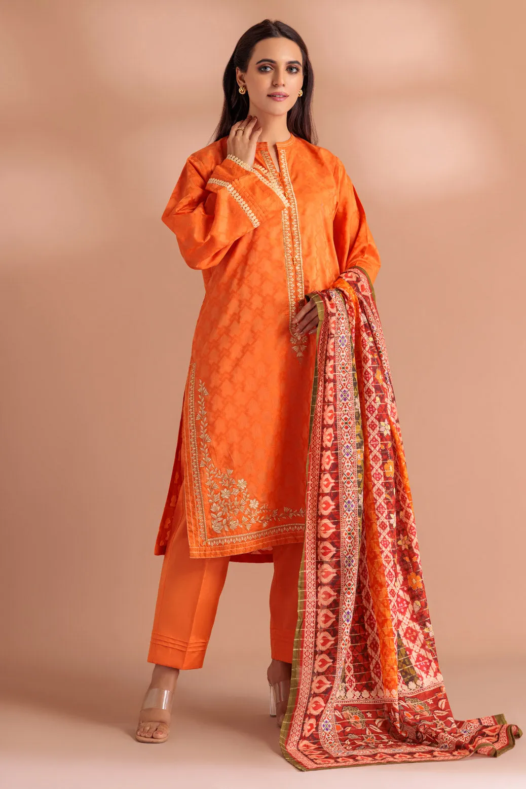 ORANGE-DYED BROSHIA-3 PIECE (SS6243P03) BIN 17 R22