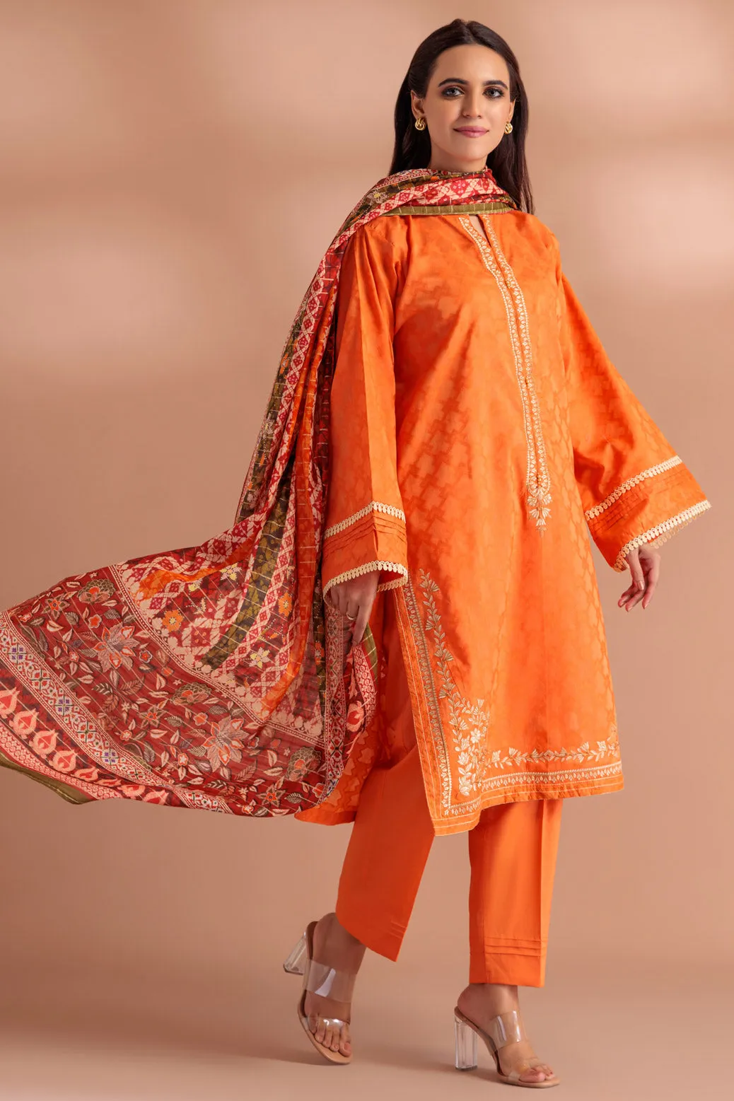 ORANGE-DYED BROSHIA-3 PIECE (SS6243P03) BIN 17 R22