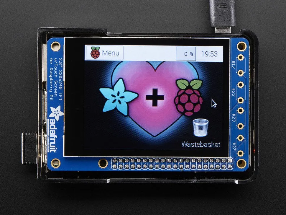 PiTFT Plus 320x240 2.8" TFT   Capacitive Touchscreen Mini Kit -Pi 3, Pi 2 and Model A  / B 