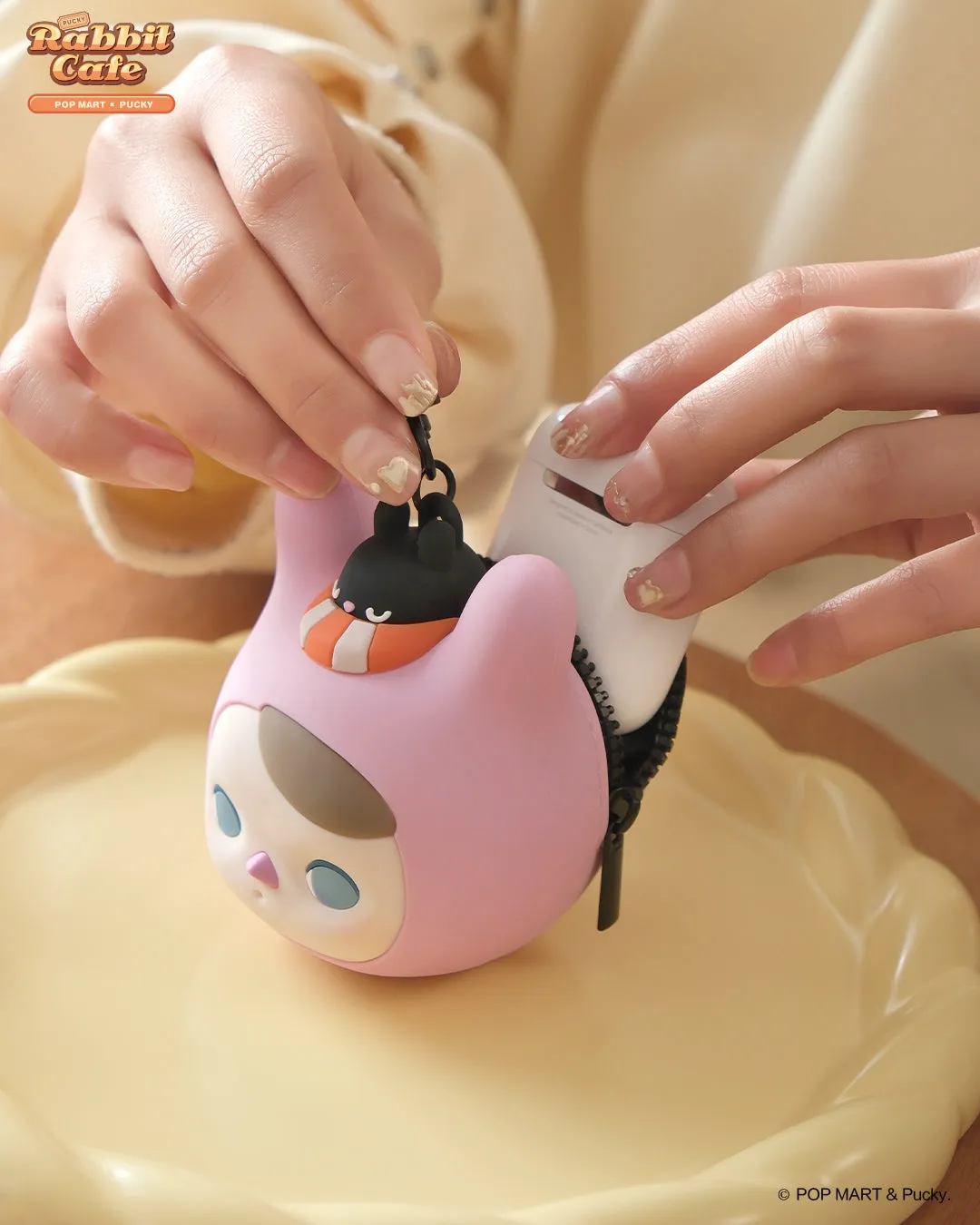 POP MART Pucky Rabbit Cafe Series-Earphone Bag