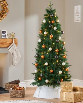 Pre-Lit Decorated Pop-Up Christmas Tree, Silver & Gold, 6 ft