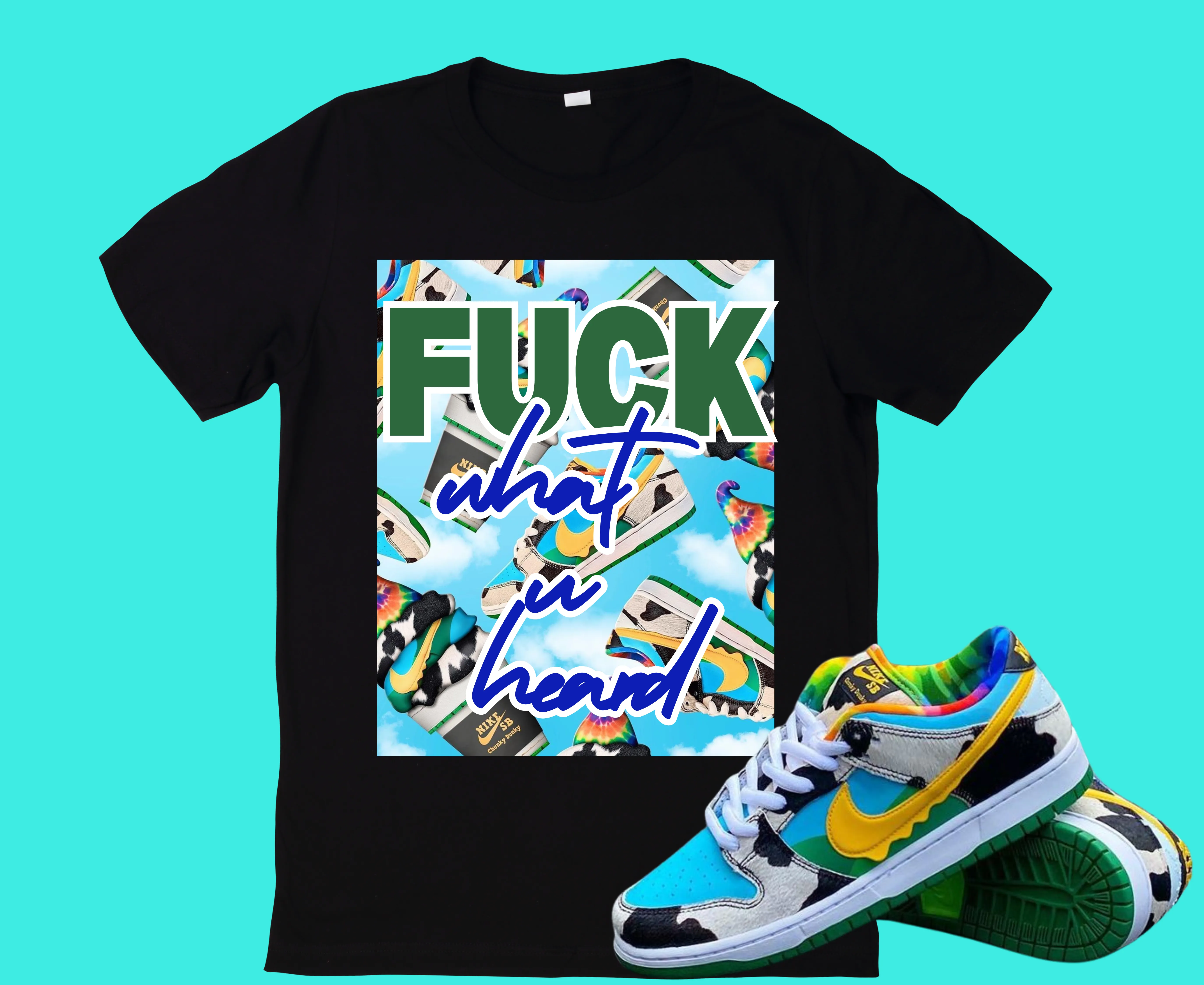 "F What You Heard Chunky Dunk" T-shirt to Match Ben Jerry ice Cream Chunky Dunks