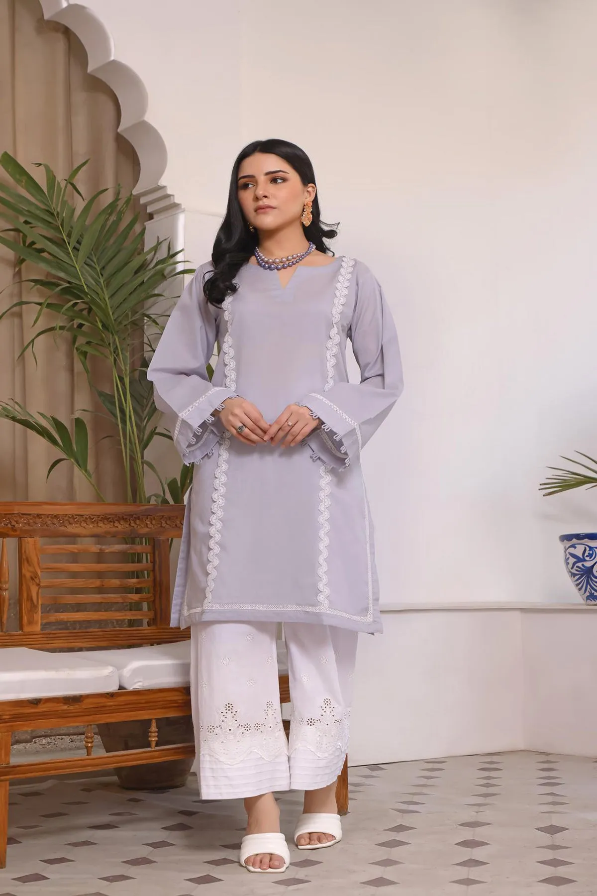 Ready to Wear Front panel Laces Lawn Kurti ADK-22003