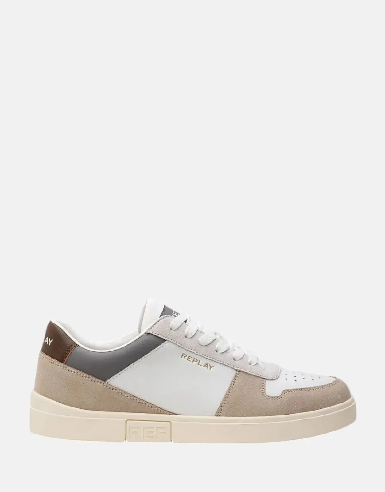 Replay Polys Court 3 White/Beige Sneakers