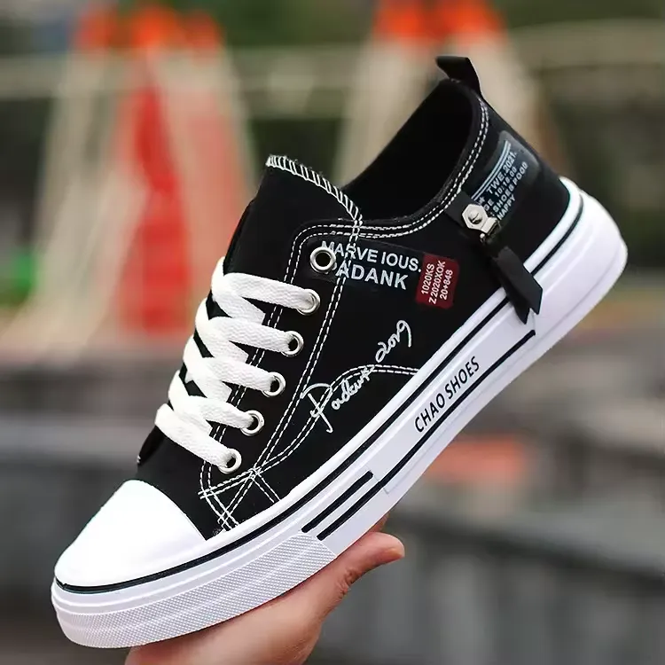 Retro Motorcycle Low-Top Canvas Sneakers