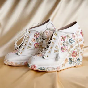 Royal Customizable Embroidered Sneaker Wedges | Tiesta