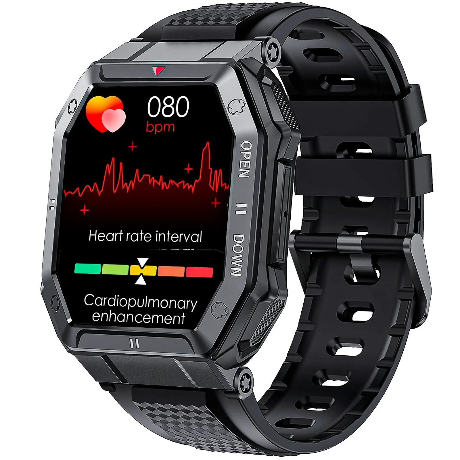 Smart Watch for Men 1.85” Large Screen Bluetooth Calling Activity Fitness Tracker Heart Rate Sleep Monitor Fitness Watch Pedometer Step Counter Stopwatch Sport Smartwatch for iPhone Samsung Xiaomi