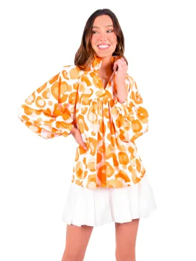 Stella Top - Orange Collegiate Cheetah