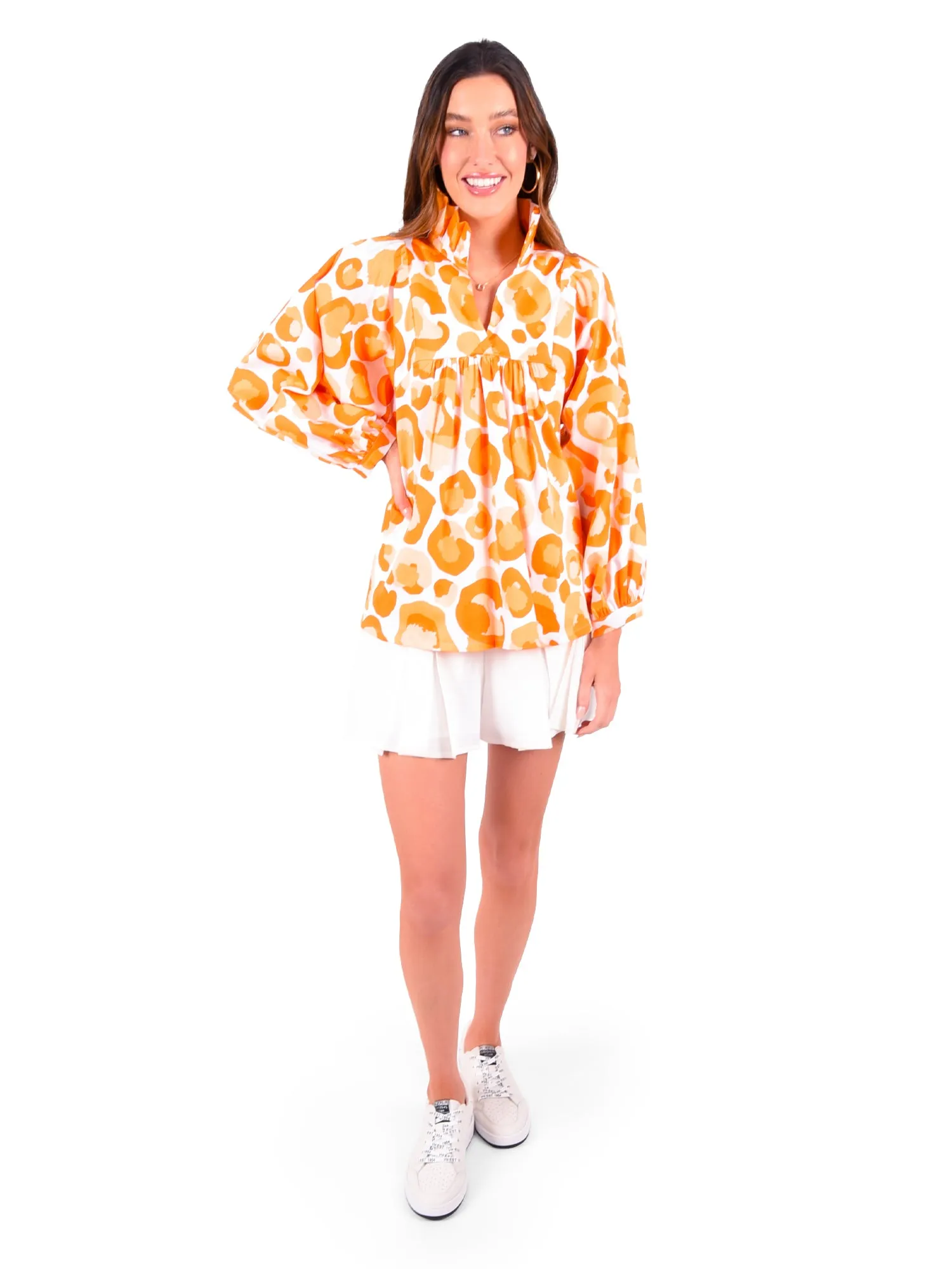 Stella Top - Orange Collegiate Cheetah