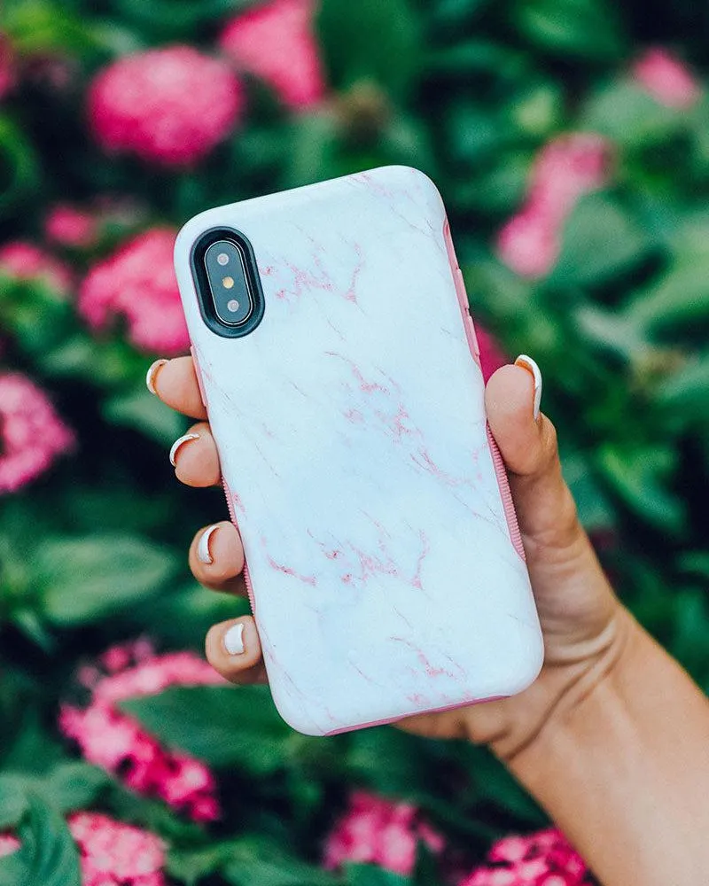 Subtle Blush | White and Pink Marble Case