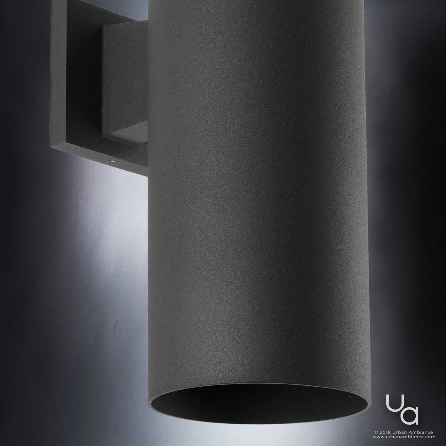 UHP1066 Contemporary Outdoor Wall Light, 18"H x 6"W, Midnight Black Finish, Hollywood Collection