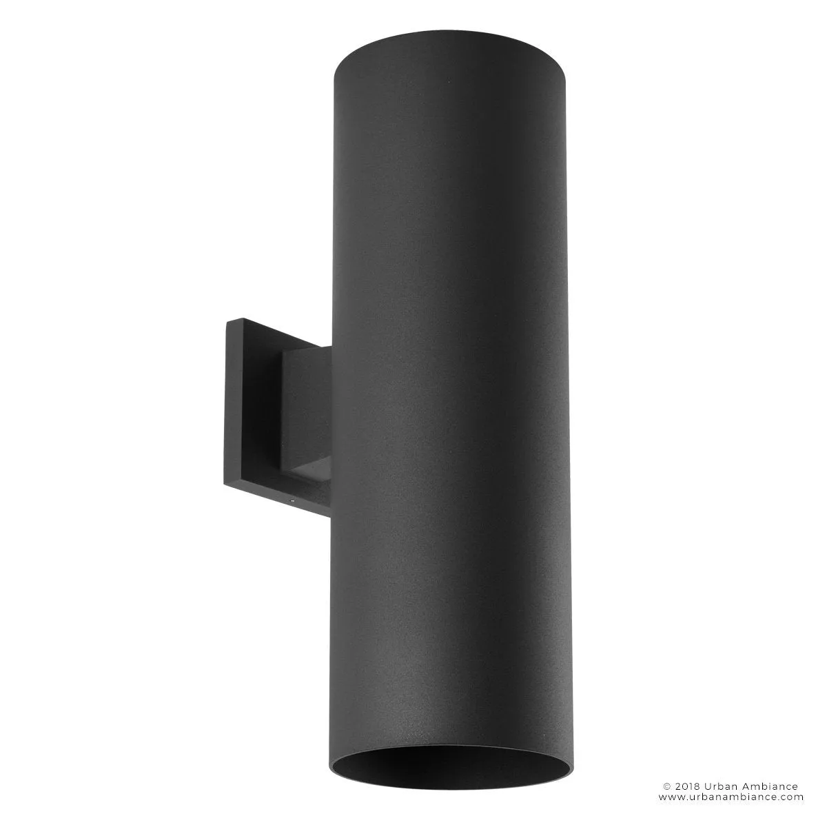 UHP1066 Contemporary Outdoor Wall Light, 18"H x 6"W, Midnight Black Finish, Hollywood Collection