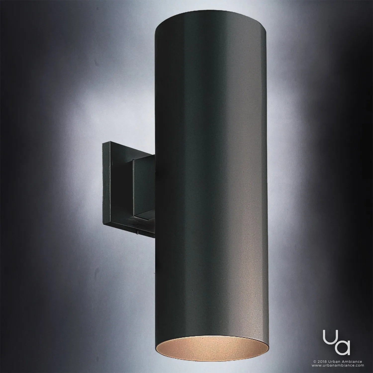 UHP1066 Contemporary Outdoor Wall Light, 18"H x 6"W, Midnight Black Finish, Hollywood Collection